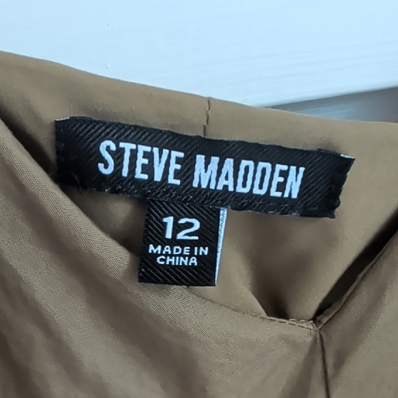 Steve Madden Khaki Tie-Waist Sleeveless Midi Dress - Picture 2 of 3